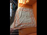 OLD HAND EMBROIDERED CHECK BLANKET