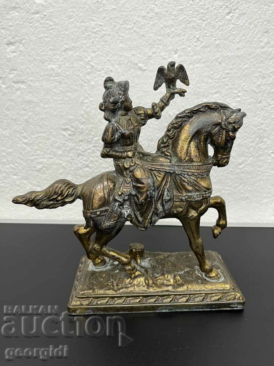 Collectible brass horseman figure. #5051