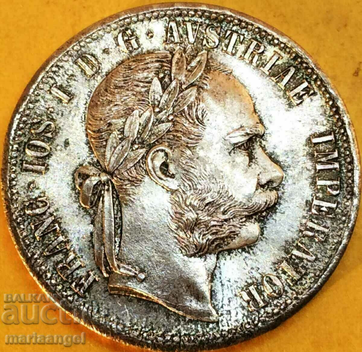 Австрия 1 флорин 1879 UNC Патина сребро - лукс!