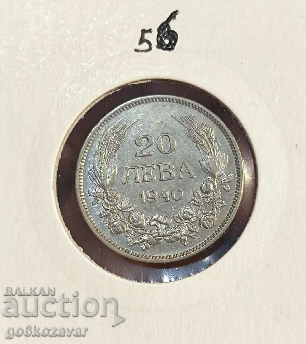 Bulgaria 20 BGN 1940 Top coin!