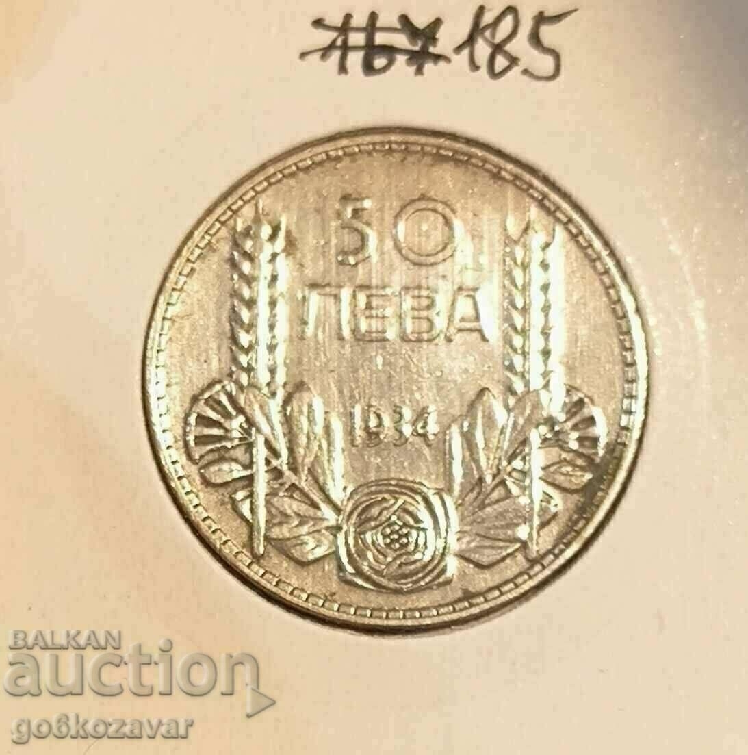 Bulgaria 50 BGN 1934 Silver! Bulgaria 50 BGN 1934 Silver!