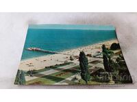 Пощенска картичка Златни пясъци Общ изглед от плажа 1963