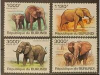 Burundi 2011 Faună/Animale/Elefanți 8 MNH