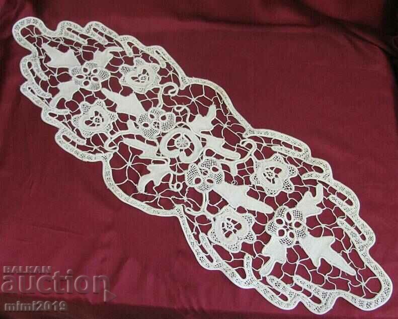 19th Century Hand-Knitted Tablecloth, Square Tablecloth - 6 19th Century Hand-Knitted Tablecloth, Square Tablecloth - 6