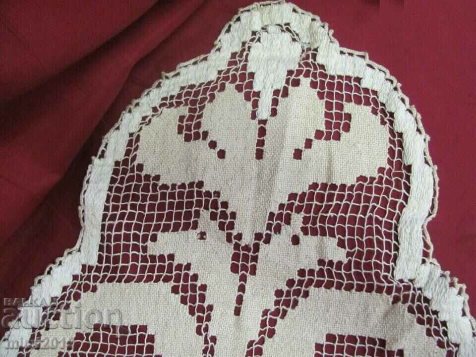 19th Century Hand-Knitted Tablecloth, Square Tablecloth - 5 19th Century Hand-Knitted Tablecloth, Square Tablecloth - 5