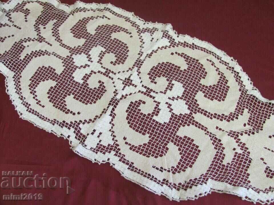 19th Century Hand-Knitted Tablecloth, Square Tablecloth - 6 19th Century Hand-Knitted Tablecloth, Square Tablecloth - 6