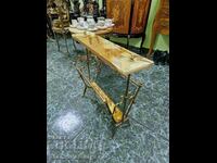 Unique antique bronze and onyx newspaper table