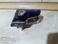 Great Limoges porcelain jeweler's piano box