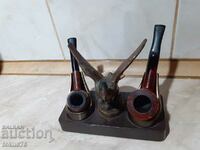 Unique and amazing metal duck pipe stand for two