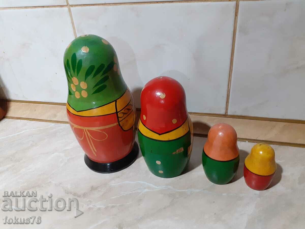 Old Russian matryoshka doll 4 pcs - 5 Old Russian matryoshka doll 4 pcs - 5