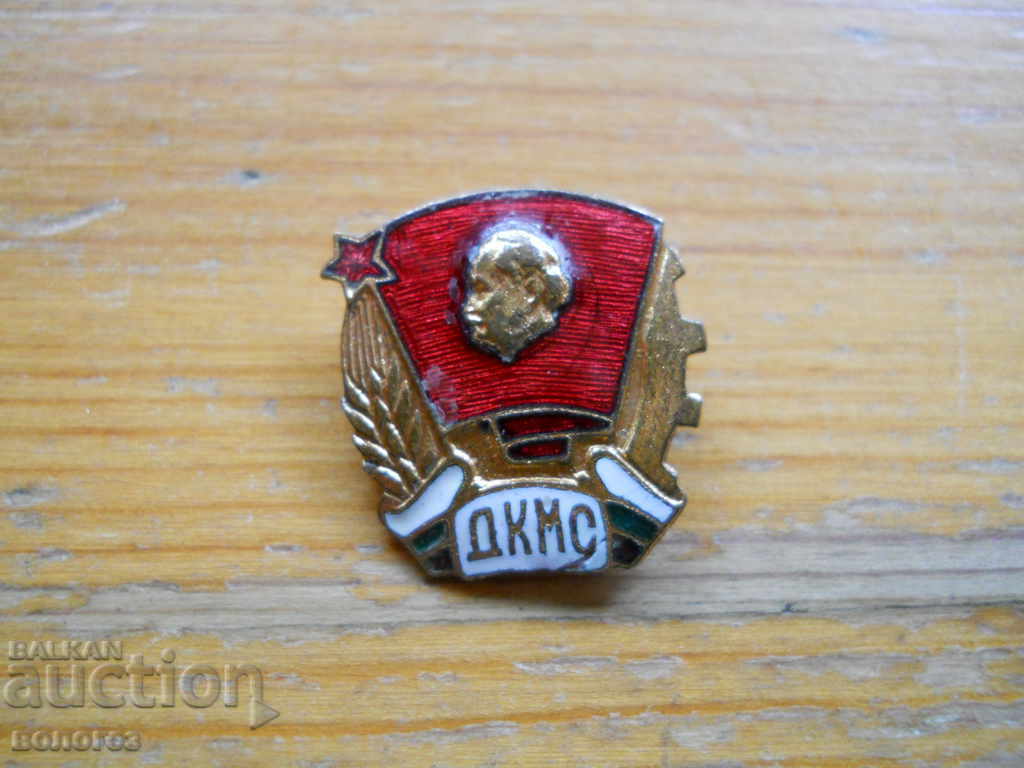 insignă veche „DKMS” (bronz / email)