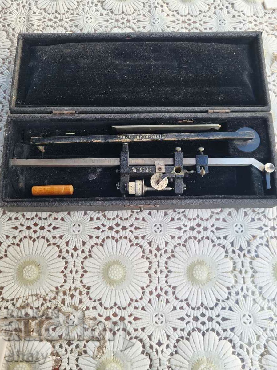 Planimeter. Old military measuring set