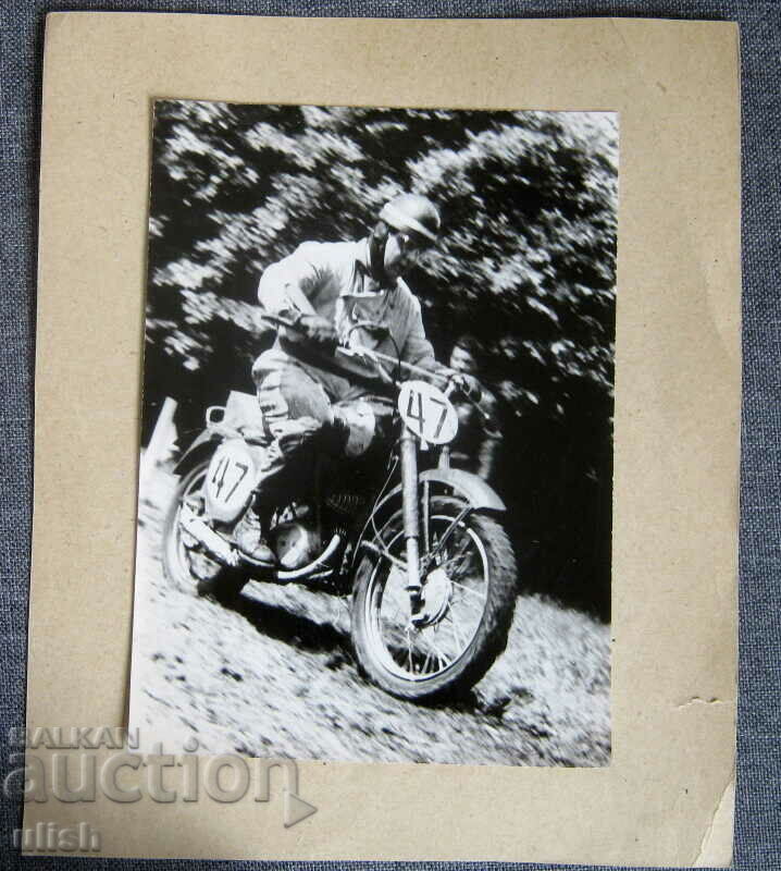 Old photo motorbike motorcycle motorcyclist photo