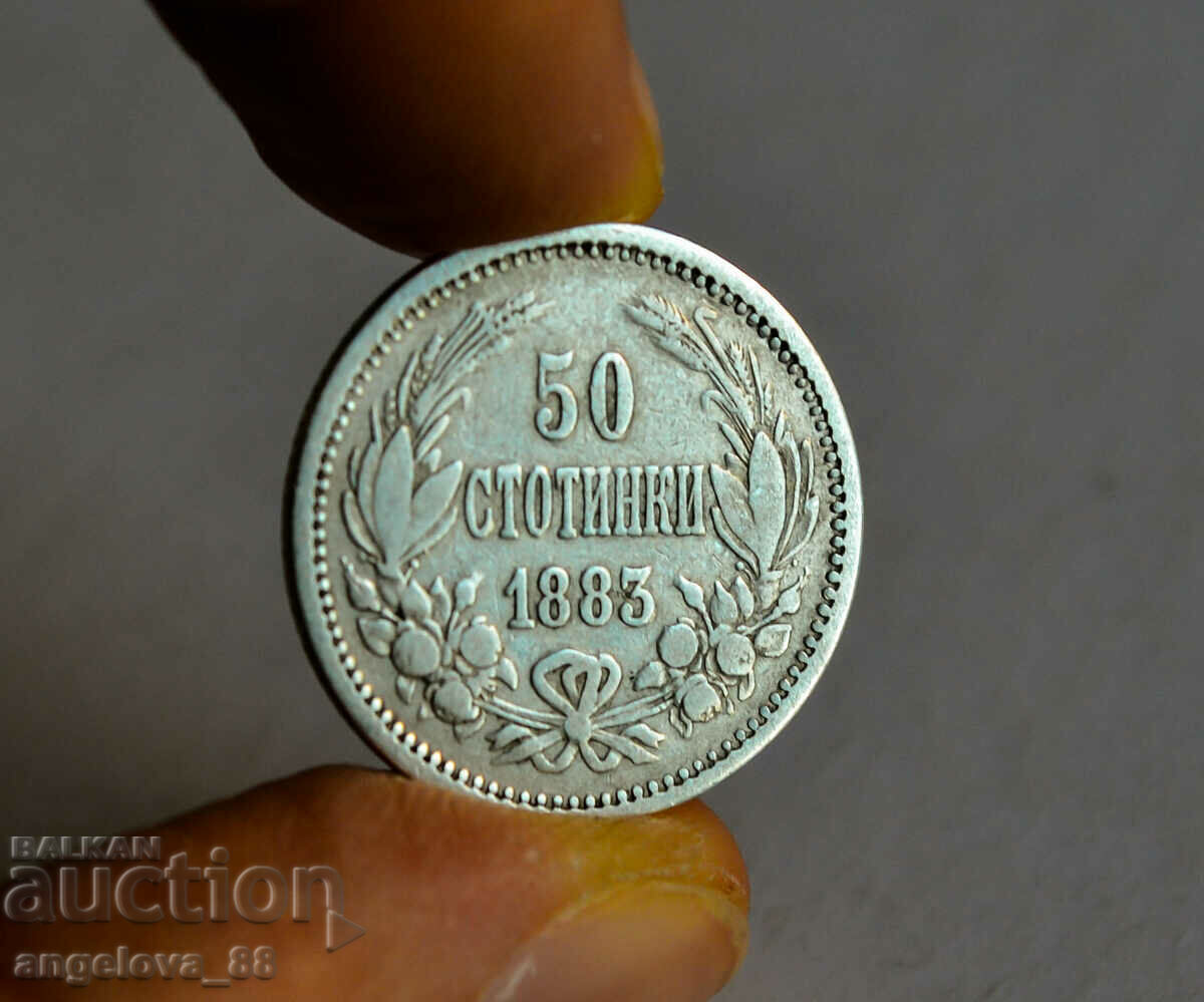 Bulgaria 50 de cenți 1883 - argint