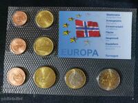 Trial Euro set - Norway 2004 of 8 coins