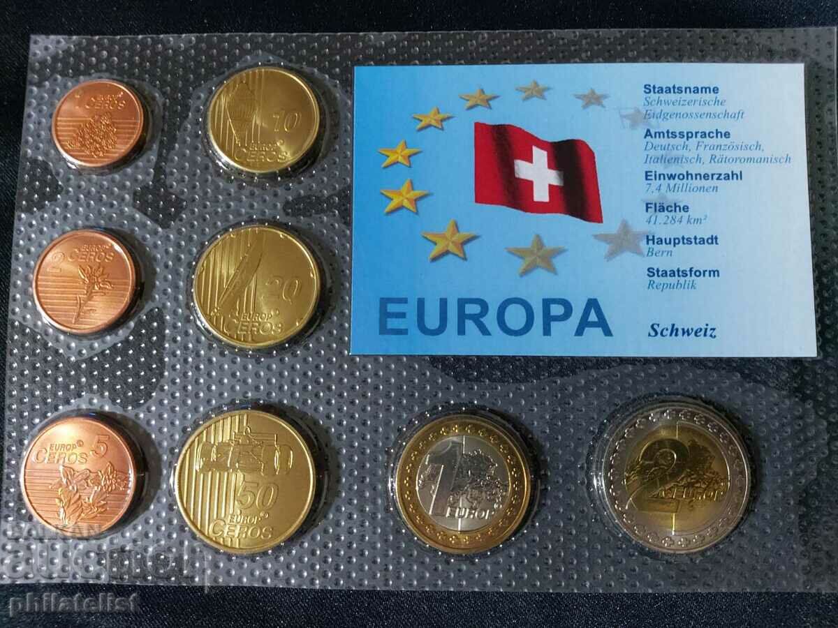 Trial Euro set - Switzerland 2003, 8 coins