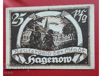 Τραπεζογραμμάτιο-Γερμανία-Μέκλενμπουργκ-Πομερανία-Χάγκενόου-25 pf 1922