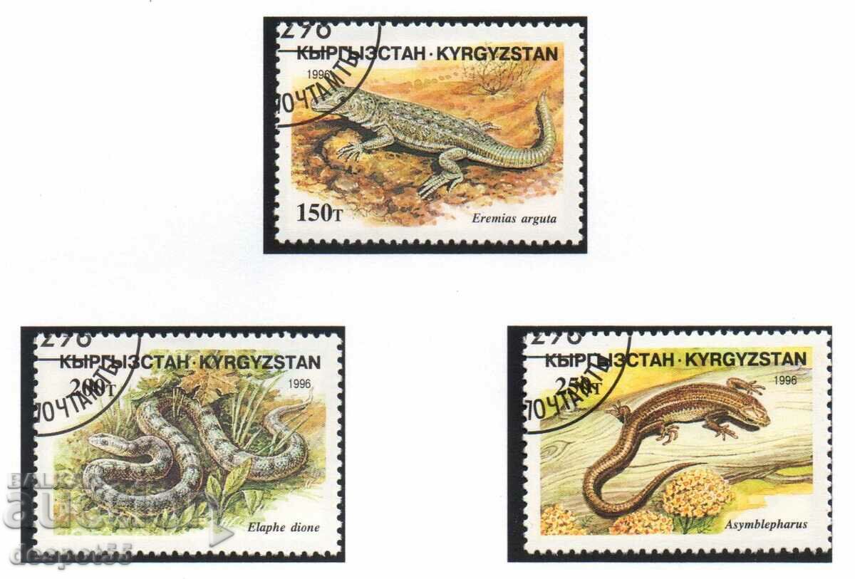 1996. Κιργιστάν. Ερπετά + Μπλοκ. με τιμή 4.50 BGN | € 2.30