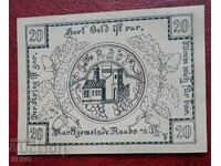 Bancnota-Austria-D.Austria-Raabs an der Thaya-20 Heller 1920