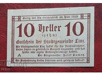 Τραπεζογραμμάτιο-Αυστρία-G.Austria-Linz-10 Heller 1920