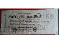 Bancnotă-Germania-50.000.000 de mărci 1923-o singură față