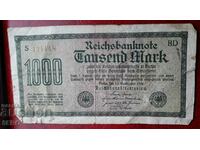 Банкнота-Германия-1000 марки 1922-червен номер