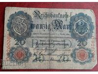 Τραπεζογραμμάτιο-Γερμανία-20 σήματα 1914