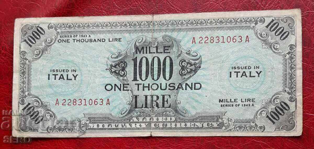 Banknote-Italy/American occupation/-1000 lire1943-m.rare