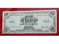 Банкнота-Италия/Американска окупация/-1000 лири1943-мн.рядка