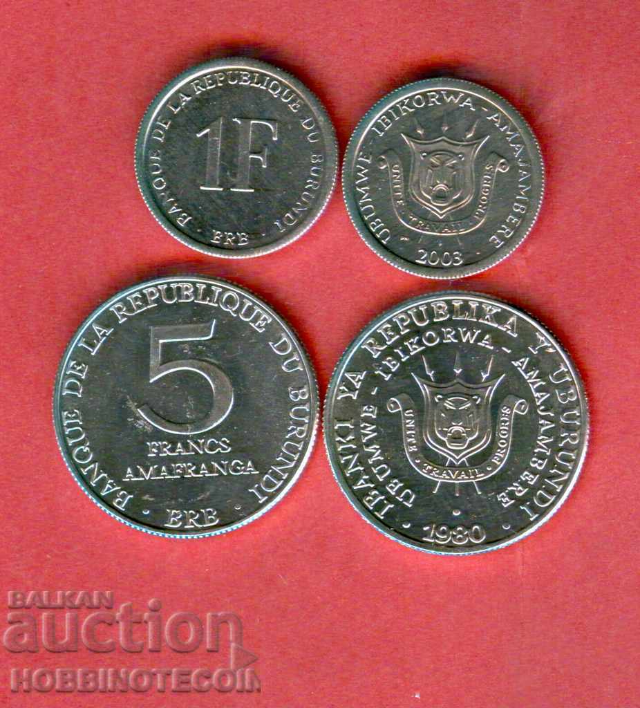 BURUNDI BURUNDI 1 5 Franc issue issue 2003 1980 NEW UNC