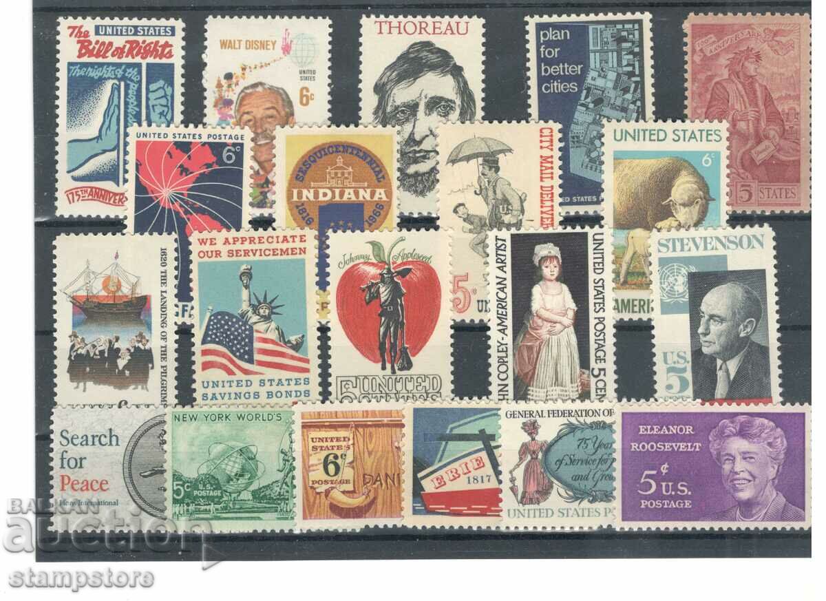 Lot de 20 de timbre vechi americane - curate