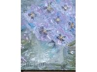Shy Violets oil painting/canvas/Certificate