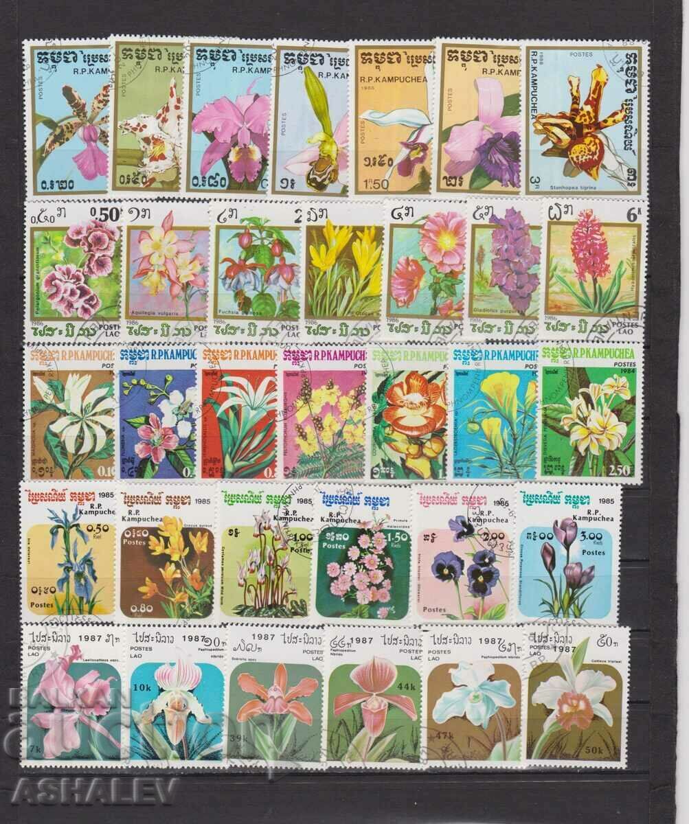 Flora-Flowers 5 com.series με γραμματόσημο