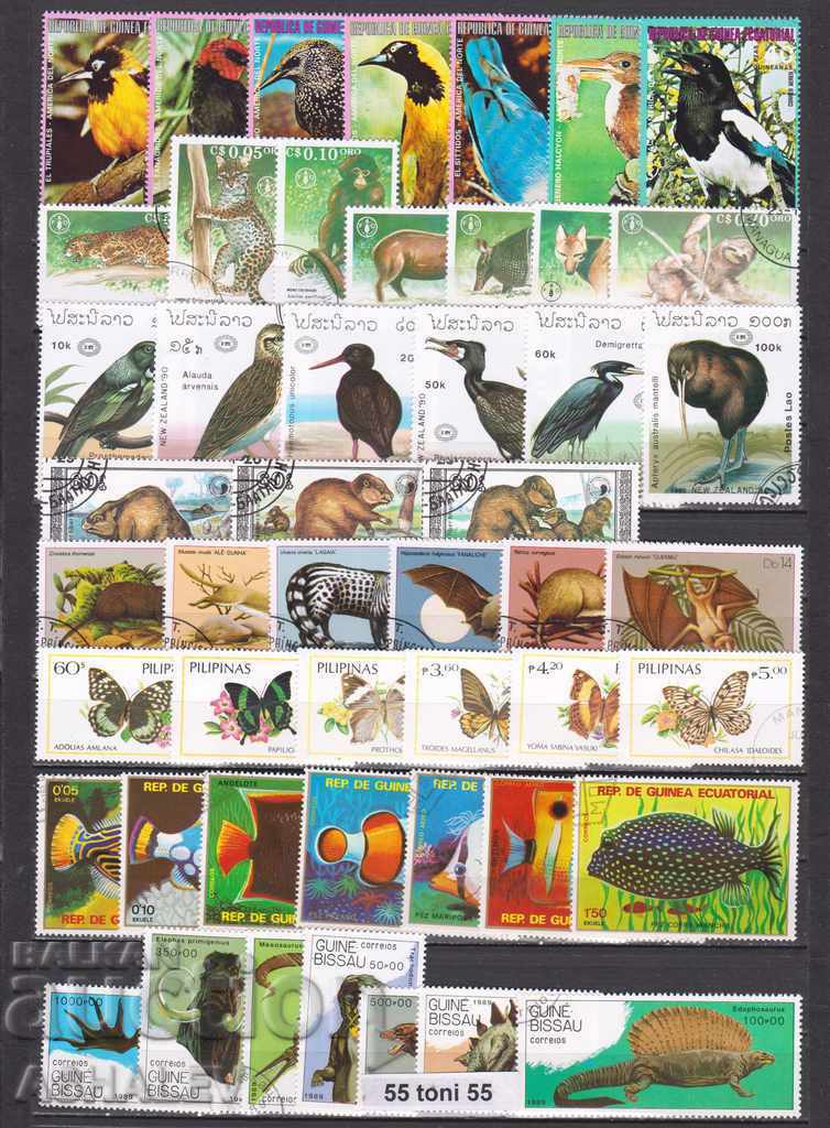Фауна-животни,птици,пеперуди  8 комп.издания с печат