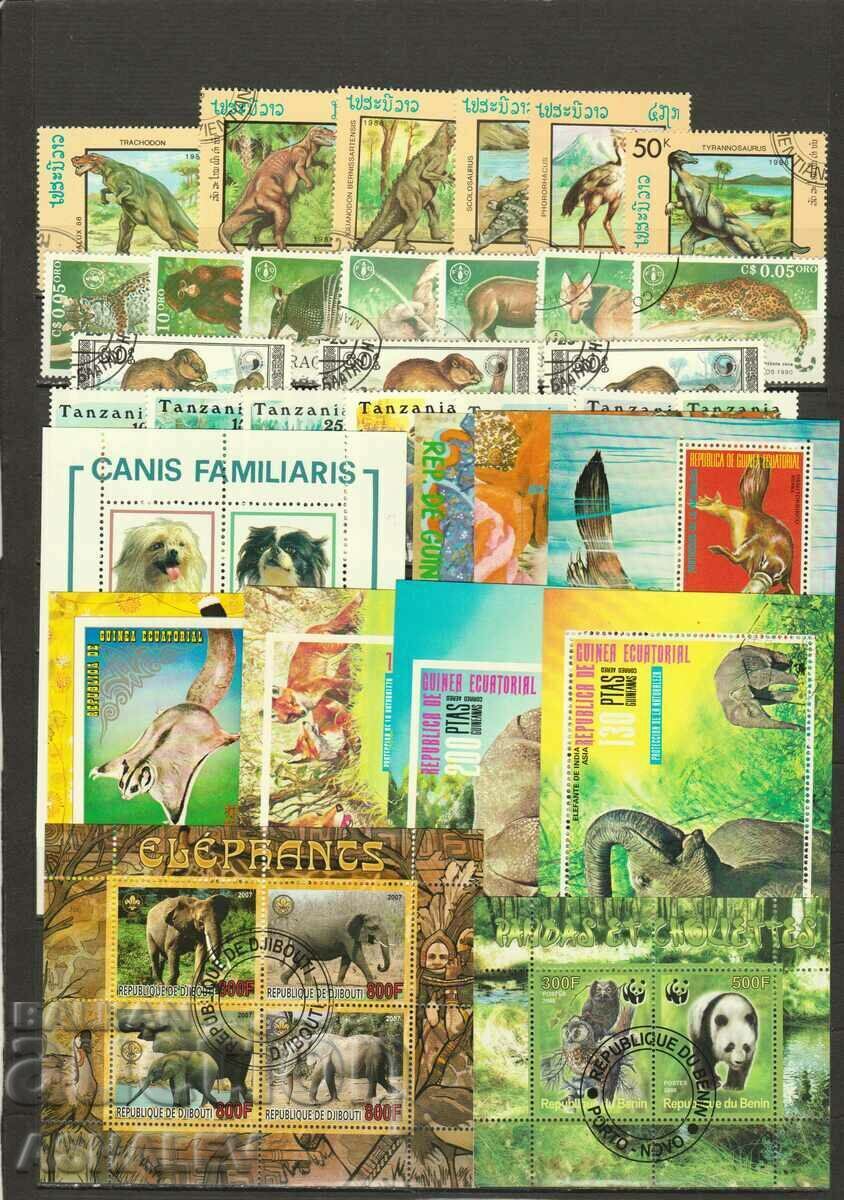 Lot Animale 15 seria + 10 blocuri ștampilate/folosite (O) cu preț € 10.00 | 19.56 BGN