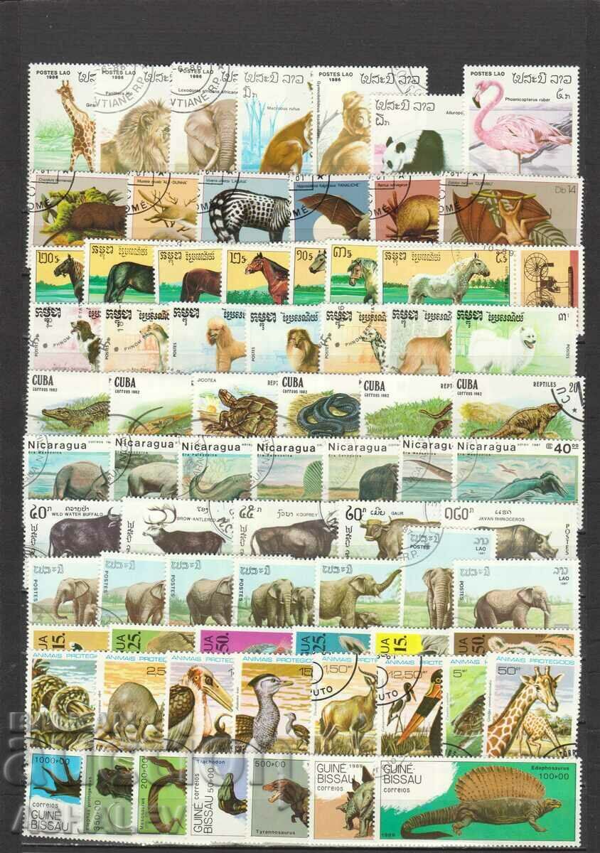 Lot Animals 15 series+ 10 blocks stamped/used (O)