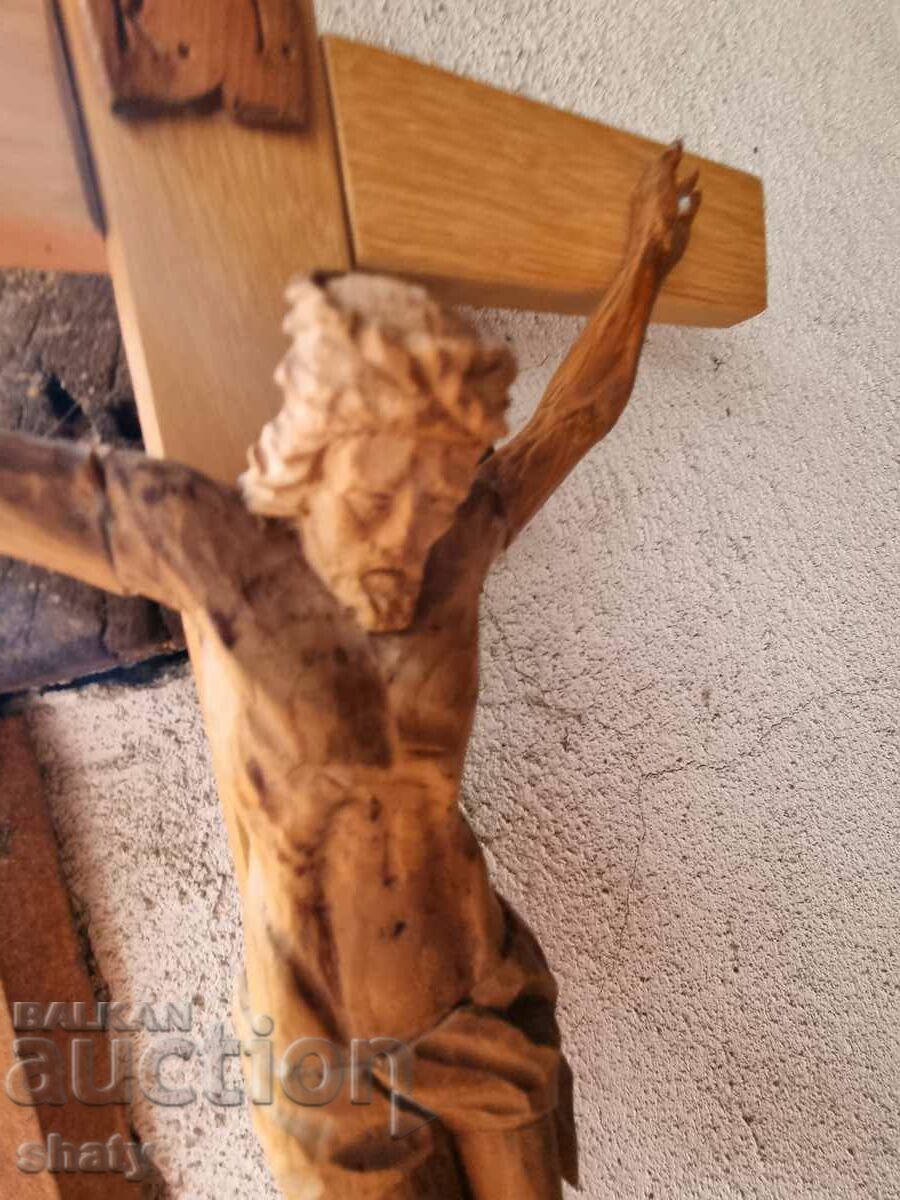 Auction  Wooden cross. Christ