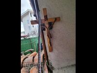 Wooden cross. Christ