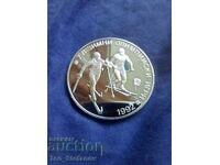 25 лева 1990 година Ски бягане UNC сребро