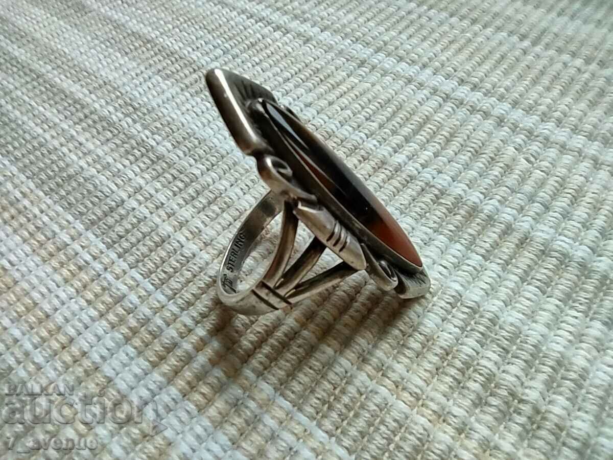 Аукцион Стар сребърен ПРЪСТЕН с камък, 14.02.2024 Аукцион Стар сребърен ПРЪСТЕН с камък, 14.02.2024