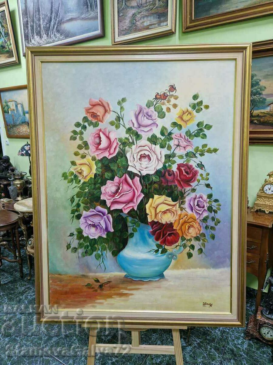 Pictură unică uriașă în ulei pe pânză cu preț € 243.89 | 477.01 BGN