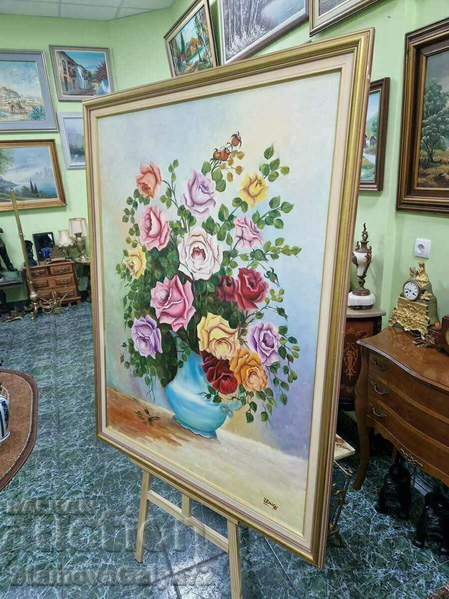 Livrarea Pictură unică uriașă în ulei pe pânză