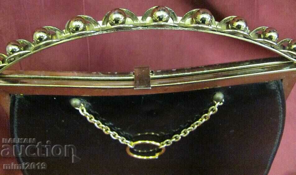 50's Antique Small Ladies Purse Leather & Patent Leather - 6 50's Antique Small Ladies Purse Leather & Patent Leather - 6