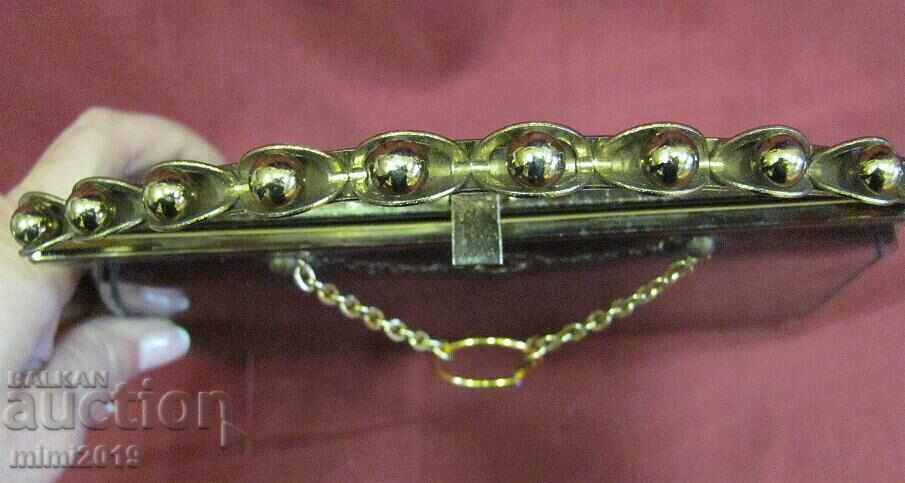 50's Antique Small Ladies Purse Leather & Patent Leather - 7 50's Antique Small Ladies Purse Leather & Patent Leather - 7