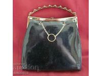50's Antique Small Ladies Purse Leather & Patent Leather