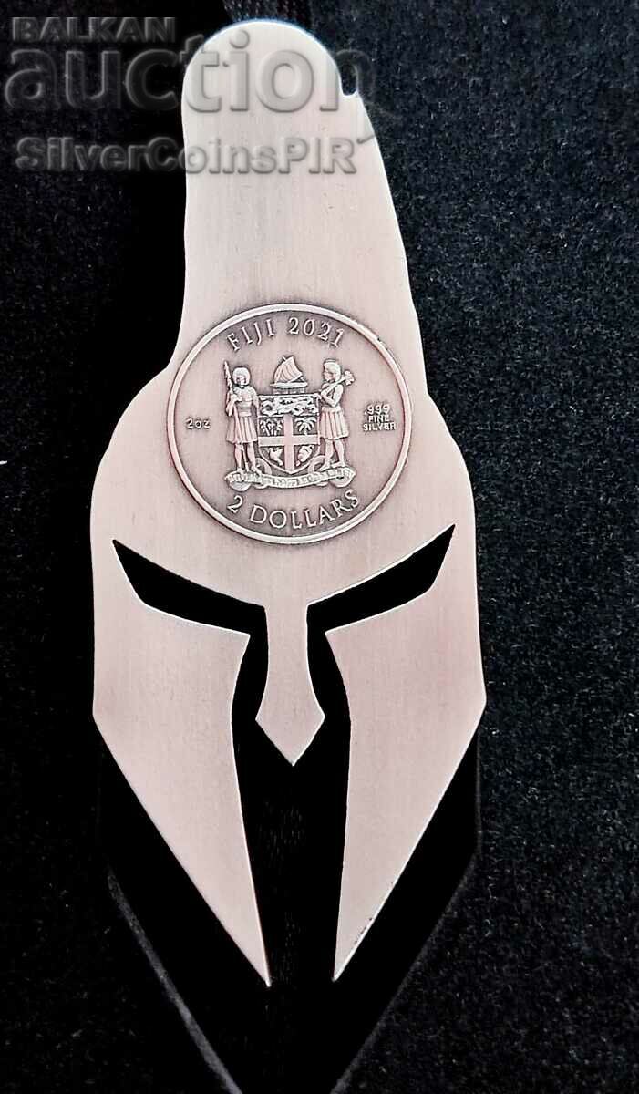 Silver 2 Oz Spartan Mask 2021 with price 620.00 BGN | € 317.00