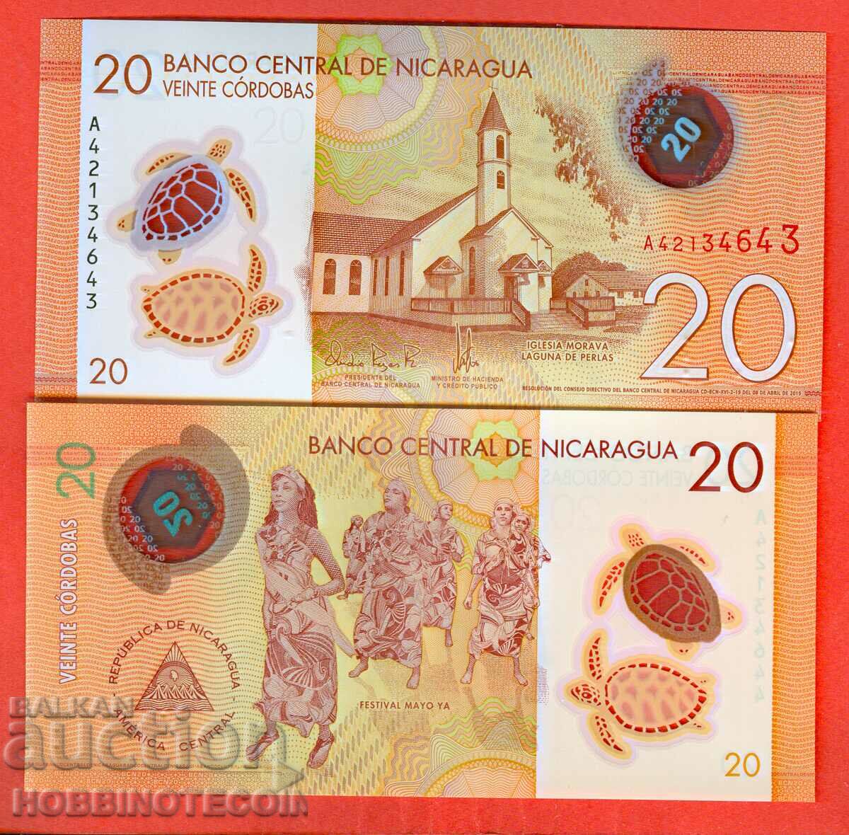 NICARAGUA NICARAGUA 20 Cordoba Issue 2014 NEW UNC POLYMER