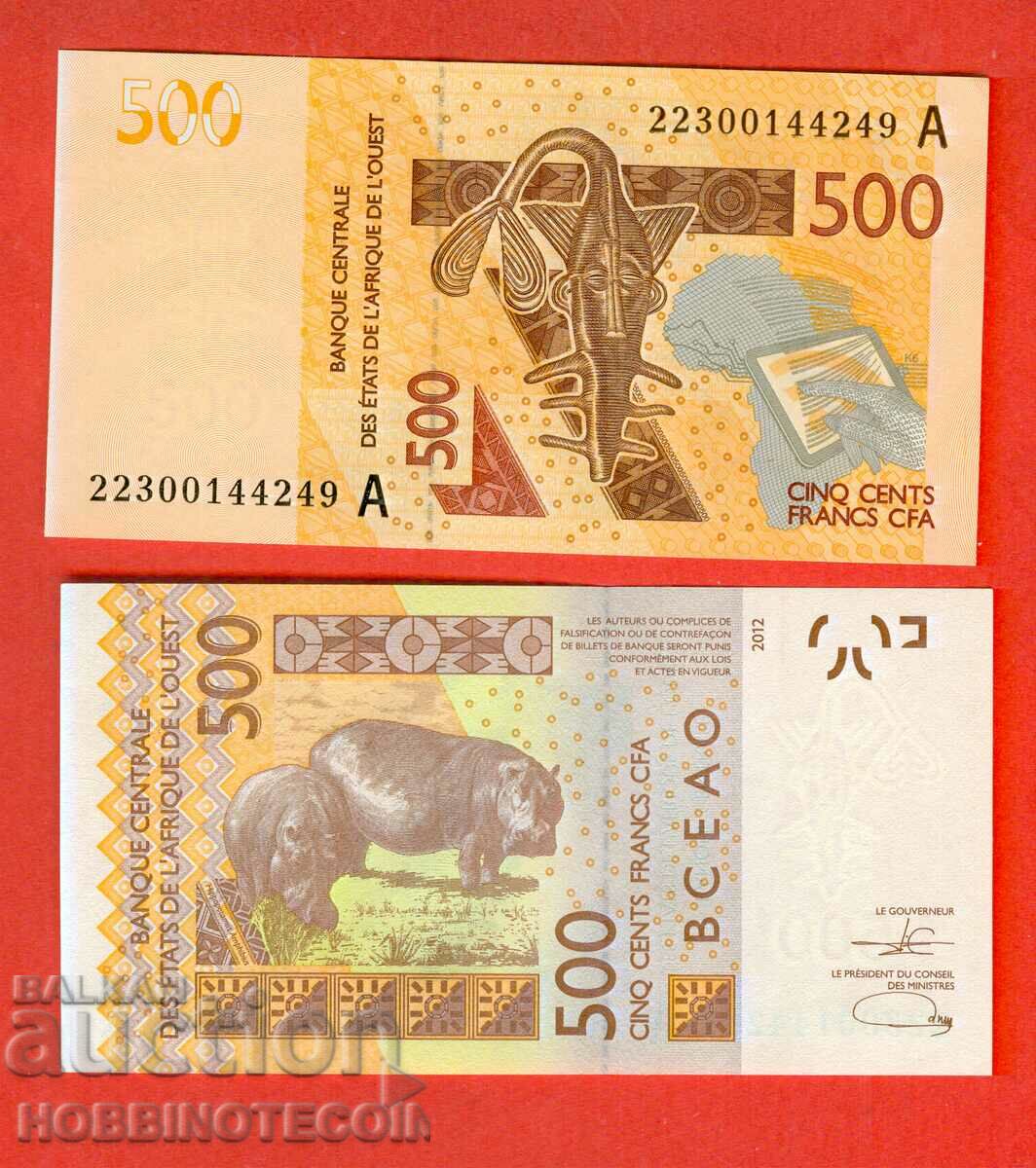 STATELE AFRICANE DE VEST 500 A COTA DE FILDES 2012 2022 UNC