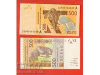 STATELE AFRICANE DE VEST 500 A COTA DE FILDES 2012 2022 UNC