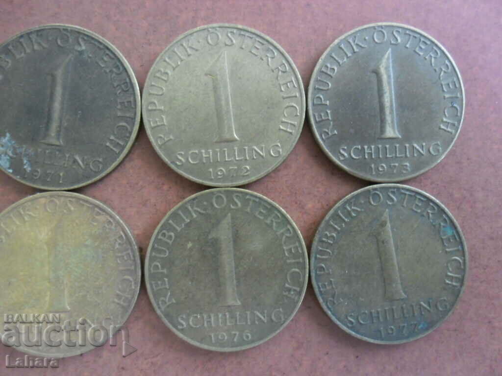 Аукцион Лот от 1 шилинг 1970 до 1977 г. Австрия Аукцион Лот от 1 шилинг 1970 до 1977 г. Австрия